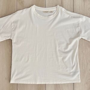 Christian Siriano New York 100% Pima Cotton Cream T-Shirt Size L CBK Aesthetic